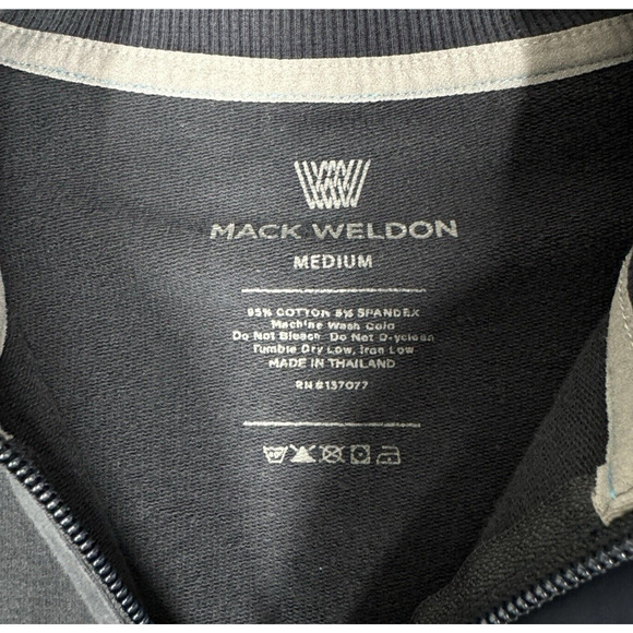 Mack Weldon Shirt Mens Medium Gray Quarter Zip Sweatshirt Preppy Neutral Golf - Picture 6 of 7